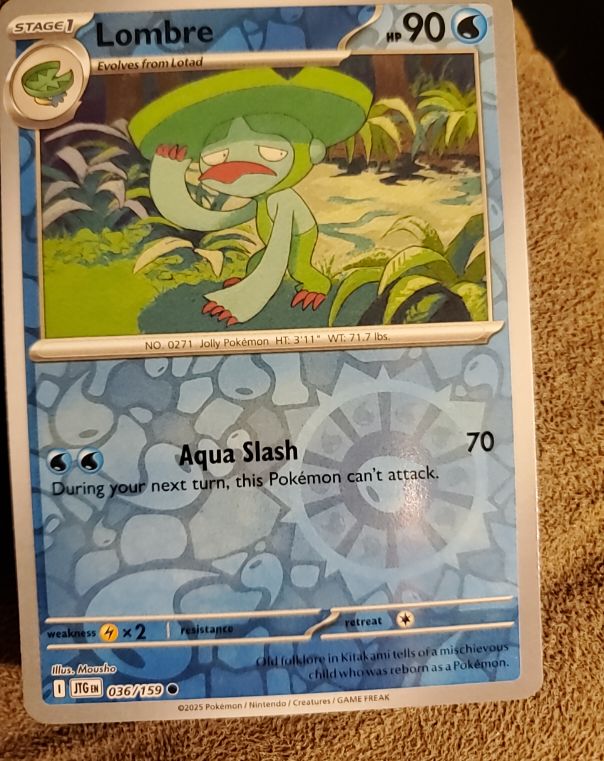 2025 Pokémon Journey Together #036 Lombre — front