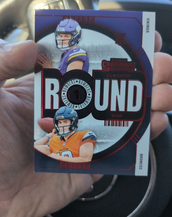 2024 Panini Contenders Round Numbers #4 J.J. McCarthy / Bo Nix — front