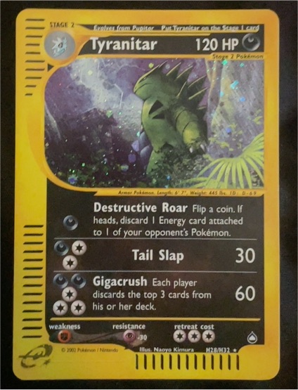 2002 Aquapolis #H28 Tyranitar — front