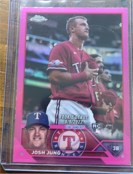 2023 Topps Chrome Update #USC51 Josh Jung Rookie Debut Pink Refractor — front