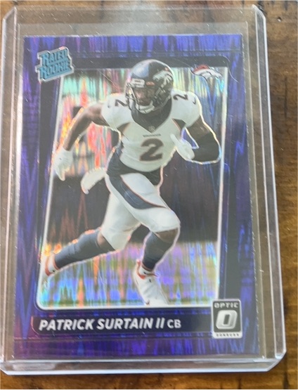 2021 Donruss Optic #244 Patrick Surtain II Purple Shock Rated Rookie — front