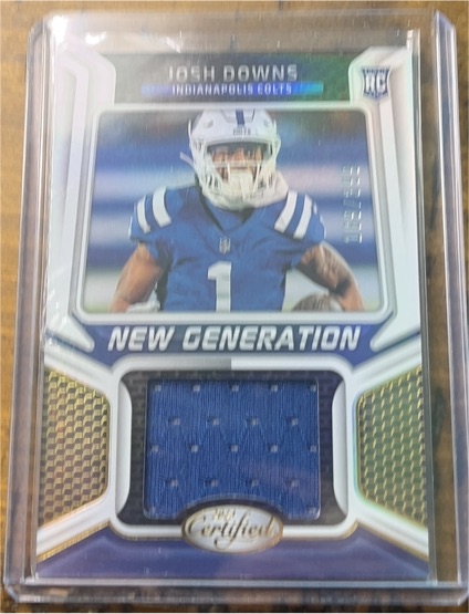 2023 Panini Certified #NGJM-22 Josh Downs New Generation Jersey Patch — front