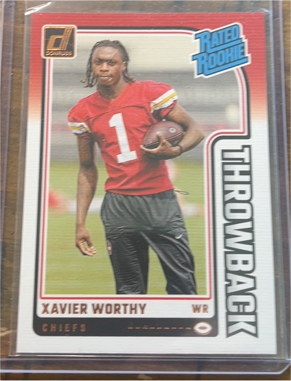 2024 Donruss #50 Xavier Worthy Rated Rookie Throwback — front