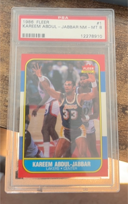 1986-87 Fleer #1 Kareem Abdul-Jabbar — front