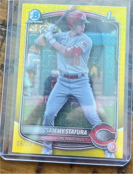 2025 Bowman Chrome Prospects #BCP-100 Sammy Stafura — front