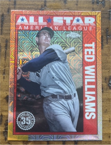 2025 Topps Series 2 #90ASC-8 Ted Williams 1990 Topps Chrome All-Star Silver Pack Mojo — front