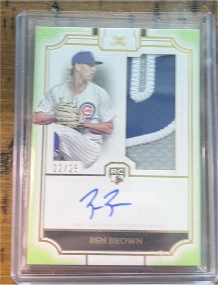 2024 Topps Definitive Collection #DRPC-BB Ben Brown Rookie Patch Relic Auto — front
