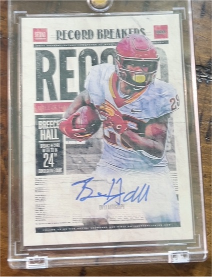 2022 Onyx Record Breakers Breece Hall Rookie Autograph — front