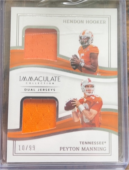 2023 Panini Immaculate Collegiate Dual Jerseys #10/99 Hendon Hooker Peyton Manning — front