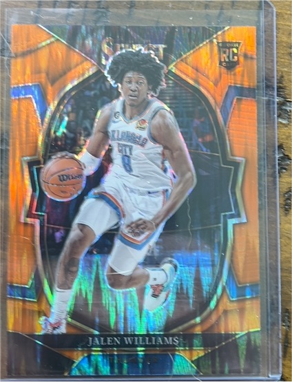 2022-23 Panini Select #90 Jalen Williams Orange Flash Prizms Rookie — front