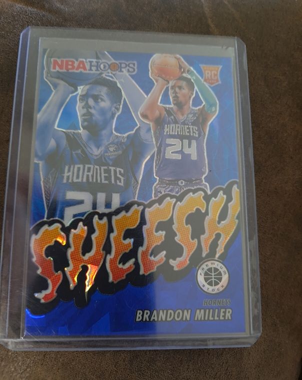 2023-24 Panini NBA Hoops Premium Stock #25 Brandon Miller Sheesh Silver Prizm Rookie Card — front