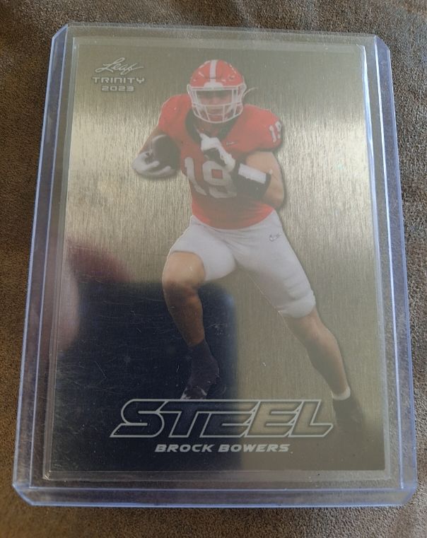 2023 Leaf Trinity Steel #S14 Brock Bowers — front