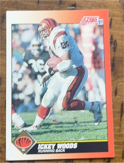 1991 Score #393 Ickey Woods — front