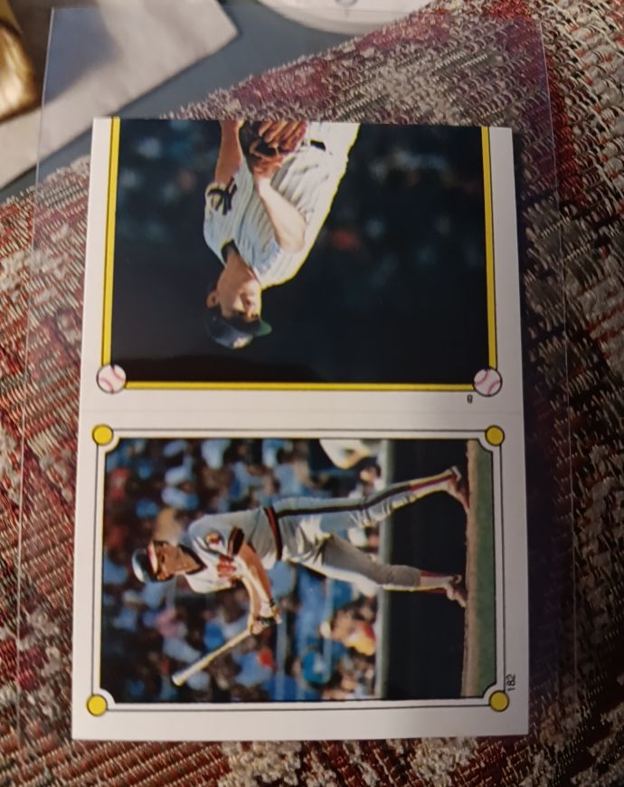 1987 Topps Stickers #8 Dave Righetti / Doug DeCinces — front