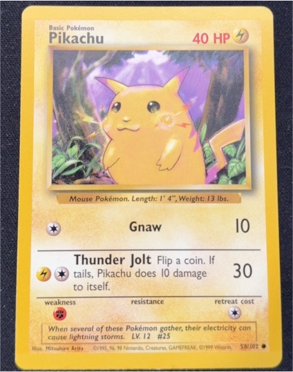 1999 Pokémon #58 Pikachu — front