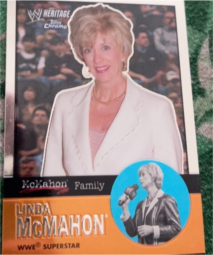2007 Topps WWE Heritage Chrome #57 Linda McMahon — front