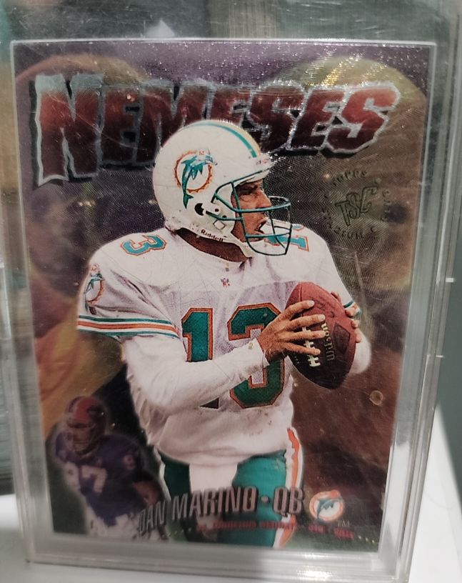 1995 Topps Stadium Club Nemeses #N12 Dan Marino / Cornelius Bennett — front