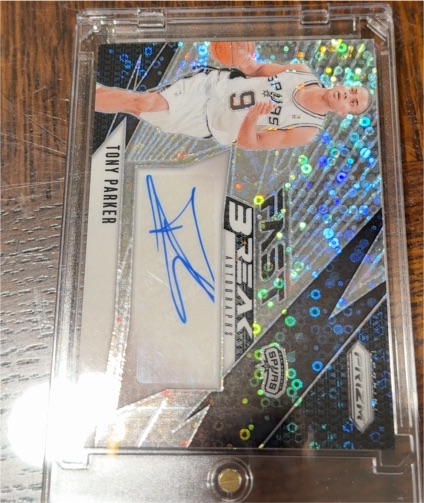 2024-25 Panini Prizm Fast Break Auto Blue /49 Tony Parker — front
