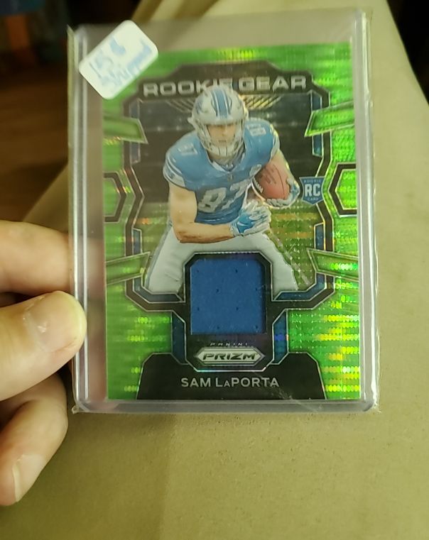 2023 Panini Prizm #RG-SL Sam LaPorta Rookie Gear Patch — front