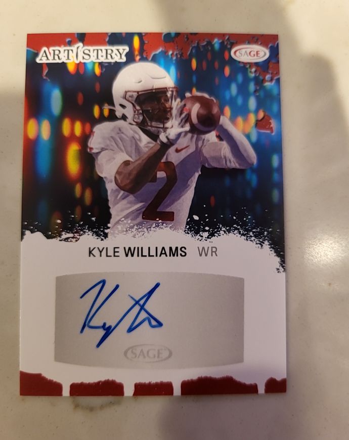 2024 Sage Artistry Kyle Williams WR Autograph — front