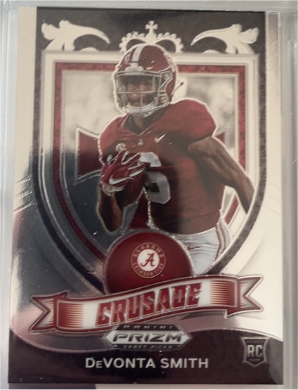 2021 Panini Prizm Draft Picks #165 DeVonta Smith Rookie RC Crusade — front
