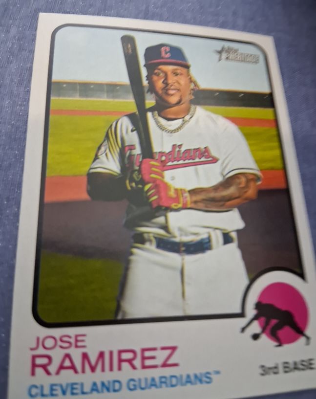2022 Topps Heritage #242 Jose Ramirez Cleveland Guardians — front