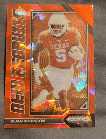 2023 Panini Prizm Draft Picks #NR-3 Bijan Robinson New Recruits Red Ice — front