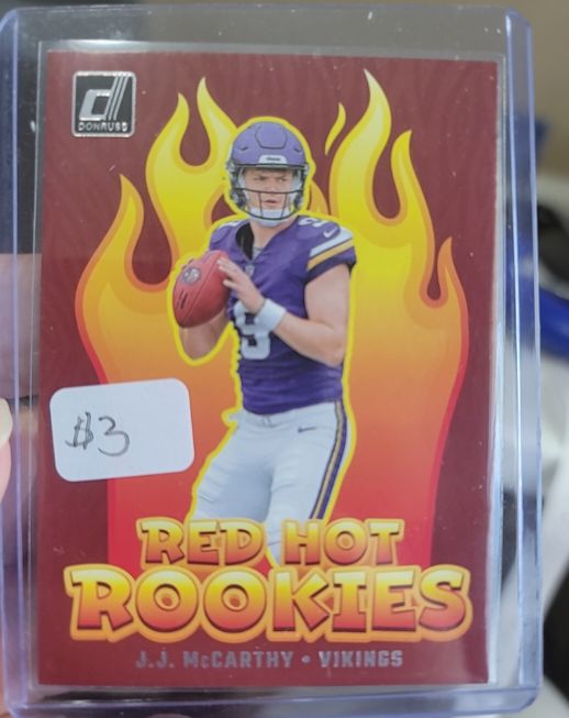 2024 Panini Donruss Red Hot Rookies #RHR-JJM J.J. McCarthy — front