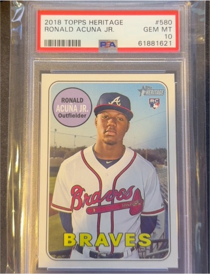 2018 Topps Heritage #580 Ronald Acuna Jr. — front