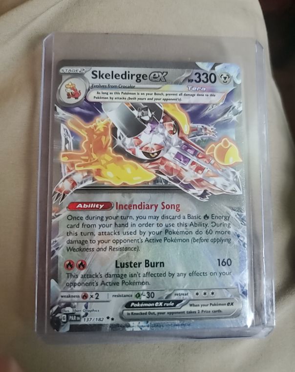 2023 Pokémon TCG Paradox Rift #137 Skeledirge ex — front