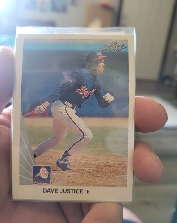 1990 Leaf #297 Dave Justice — front