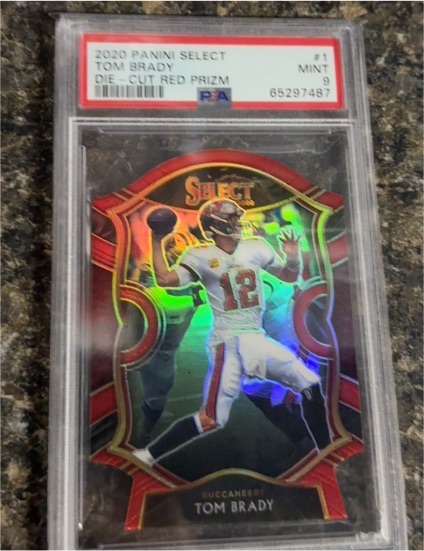 2020 Panini Select #1 Tom Brady Die-Cut Red Prizm — front