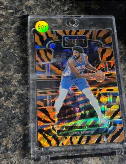 2023-24 Panini Select Concourse Tiger Stripes Prizm #28 Joel Embiid — front