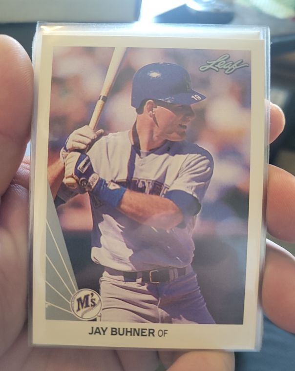 1990 Leaf #114 Jay Buhner — front