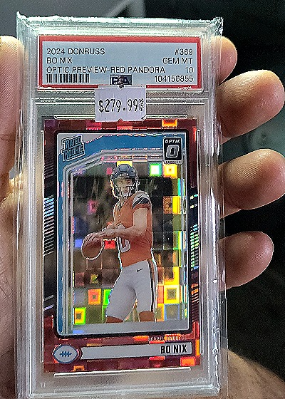 2024 Panini Donruss Optic Preview-Red Pandora #369 Bo Nix — front