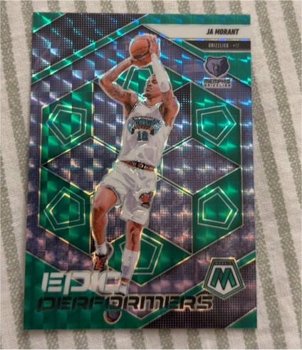 2024-25 Panini Mosaic #5 Ja Morant Epic Performers Green Mosaic — front