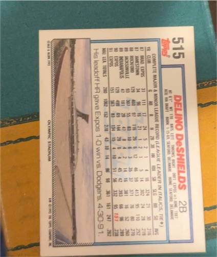 1992 Topps #515 Delino DeShields — front
