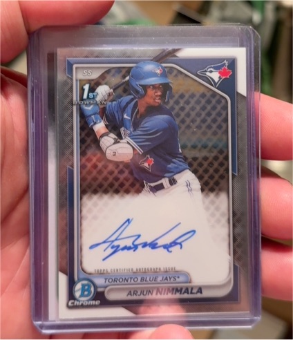 2024 Bowman Chrome Prospect Autographs #CPA-AN Arjun Nimmala — front