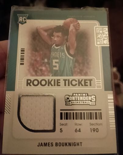 2021-22 Panini Contenders Basketball Rookie Ticket #RTS-JBO James Bouknight — front