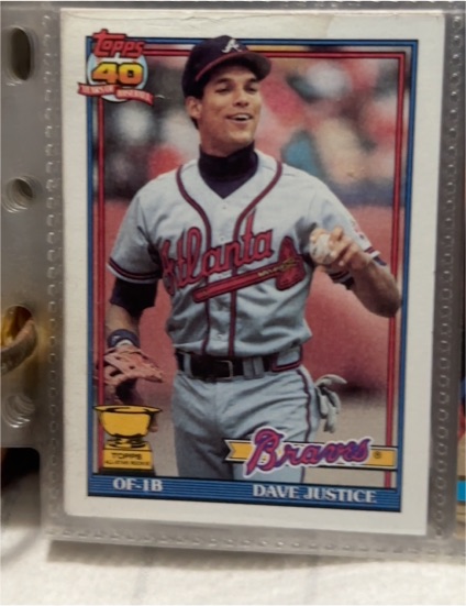 1991 Topps #329 Dave Justice — front