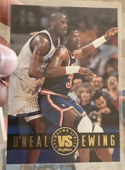 1993-94 SkyBox Premium Showdown Series #SS2 Shaquille O'Neal / Patrick Ewing — front