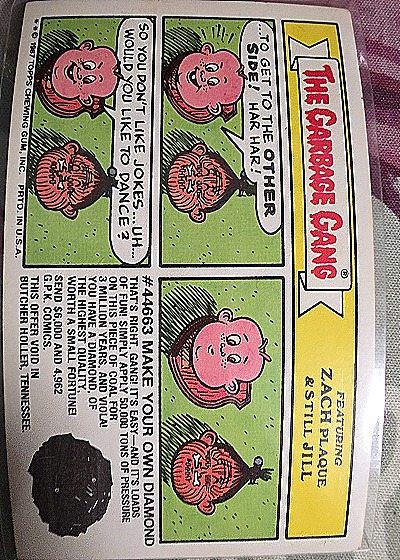 1987 Topps Garbage Pail Kids #379a Locked Dorian — back