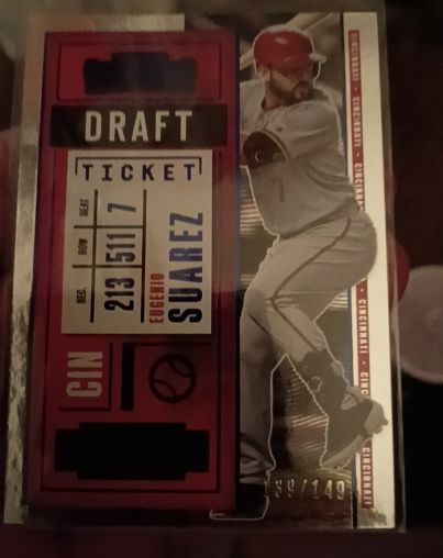 2020 Panini Contenders Draft Ticket Purple #10 Eugenio Suarez — front