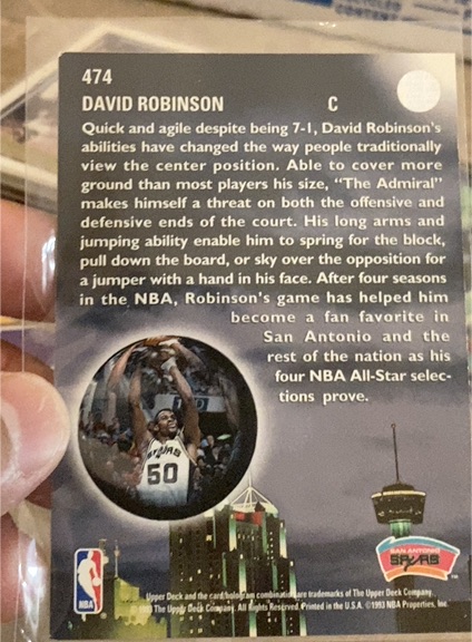 1993 Upper Deck #474 David Robinson — front