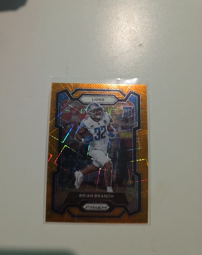 2023 Panini Prizm Orange Lazer Prizm # Brian Branch — front