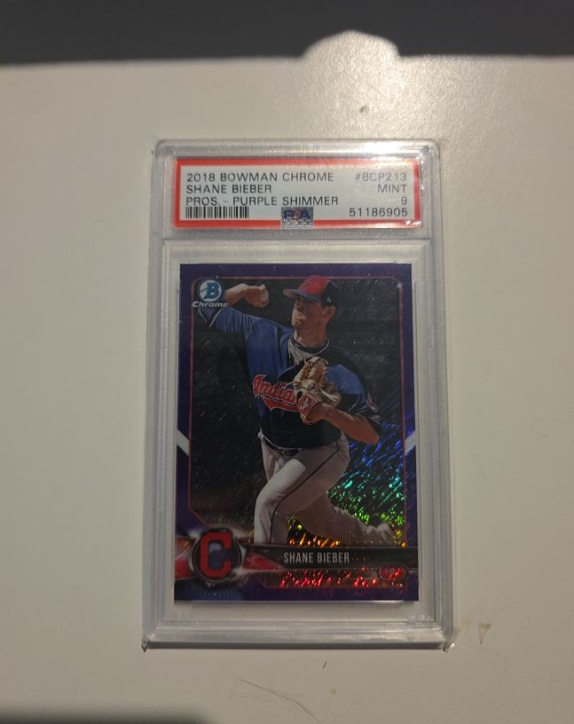 2018 Bowman Chrome #BCP213 Shane Bieber — front