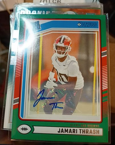 2024 Panini Donruss #376 Jamari Thrash Rated Rookie Green Autograph — front