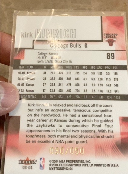 2003-04 Fleer #89 Kirk Hinrich — front