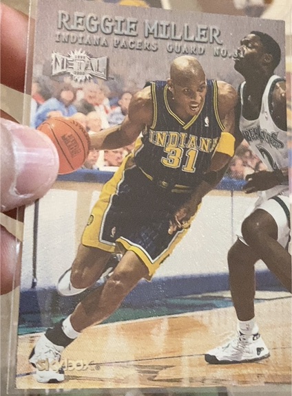 1999-00 Skybox Metal #148 Reggie Miller — front