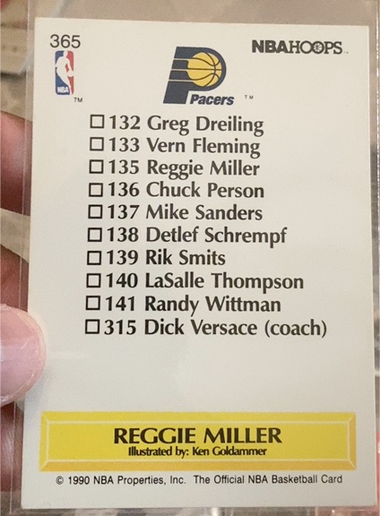 1990 NBA Hoops #135 Reggie Miller — front